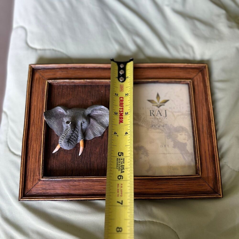 VTG 3D Rustic Textured Elephant Picture Frame Accent Decor - Picture 8 of 9